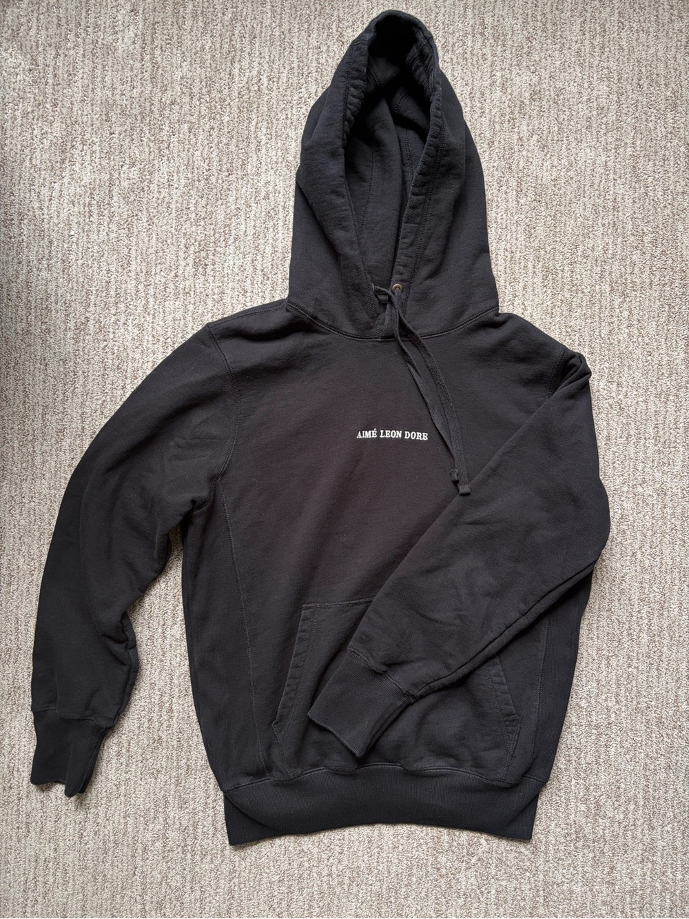 Aimé Leon Dore Black Hoodie Embroidered Logo